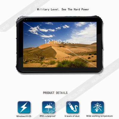Tablette rocailleuse Windows 10 pro, de 12,2 pouces Tablette 128G rocailleuse industrielle