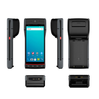 Mobile de GMS scanner tenu dans la main d'Android PDA de 5,5 pouces 2D avec l'imprimante thermique