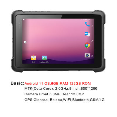 Tablette rocailleuse industrielle 6G RAM 128G ROM With Barcode Scanner d'OS Android