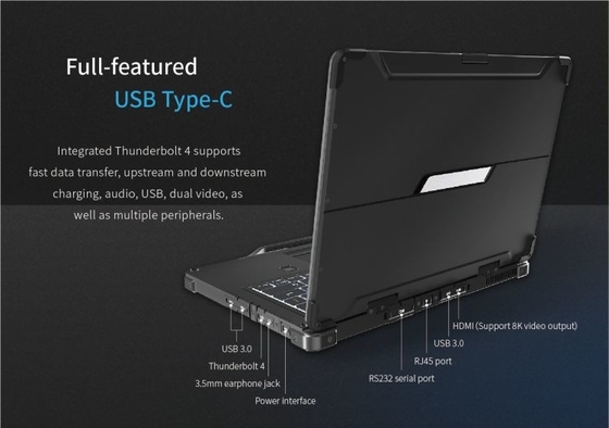 13,3 ordinateur portable rocailleux industriel HDMI 1920x1080 de Windows 10 Intel de pouce