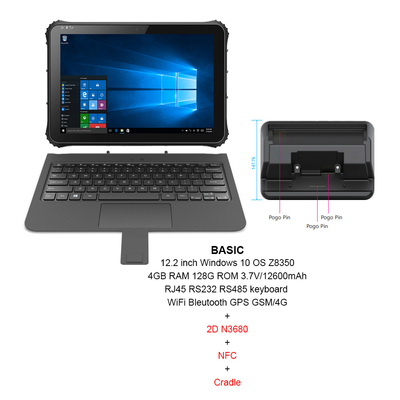 Unité centrale de traitement rocailleuse Z8350 de Tablette de Windows de 16h10 avec l'appui ISO/IEC de NFC