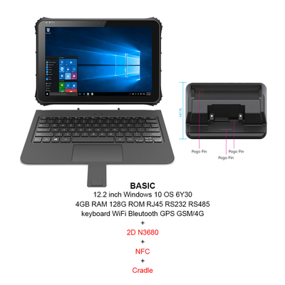 12,2 unité centrale de traitement rocailleuse 6Y30 d'Intel de Tablette de pouce 1920x1200 Windows 10