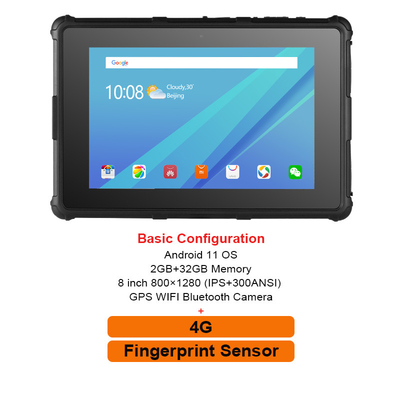 Pouce rocailleux 800X1280 IPS GPS IP67 Smart RF8R de la tablette 8 d'OS d'Android