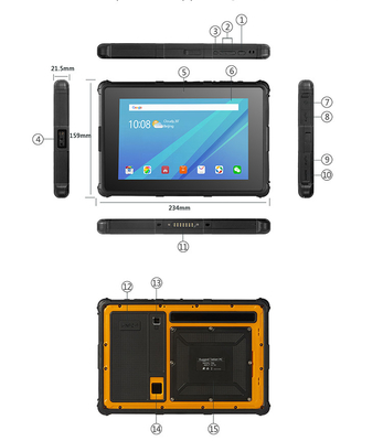 Pouce rocailleux 800X1280 IPS GPS IP67 Smart RF8R de la tablette 8 d'OS d'Android