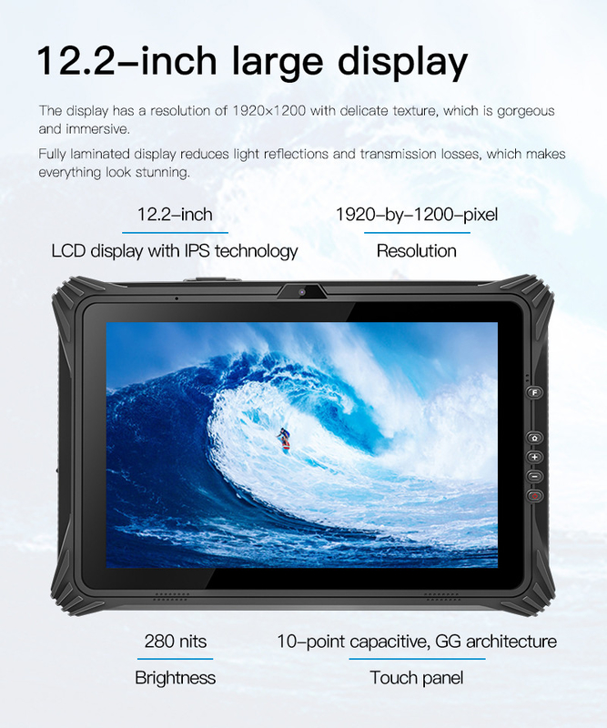 Windows tablette rocailleuse de 10 IPS avec 2.0MP avant Rear 8.0MP Camera
